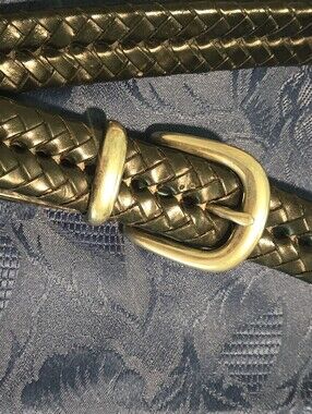 Coach Vintage Men's Unisex Braided Leather Belt Strap - Black